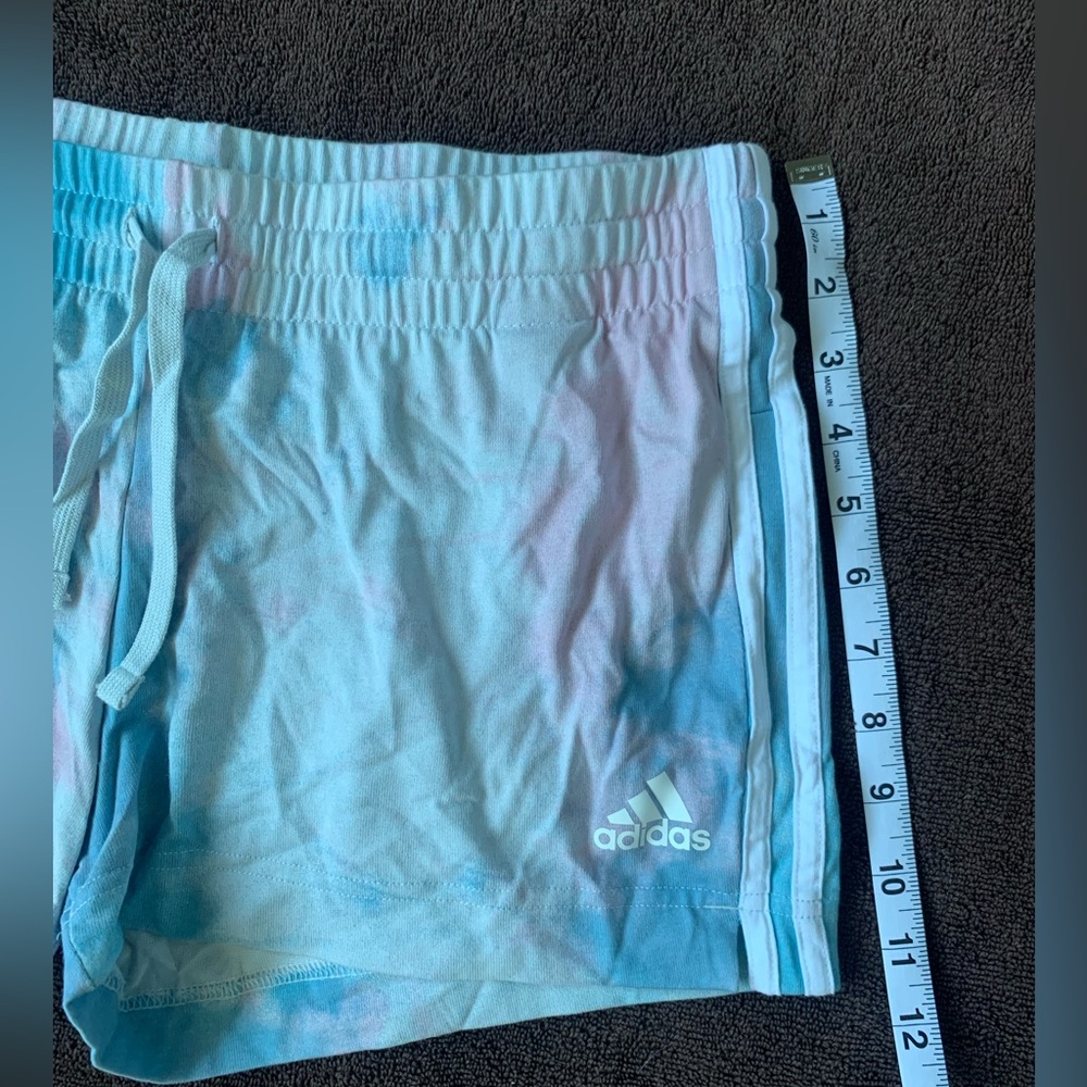 🍬Adidas Cotton Candy Drawstring Two Stripe Shorts - Women’s Large - Picture 5 of 10